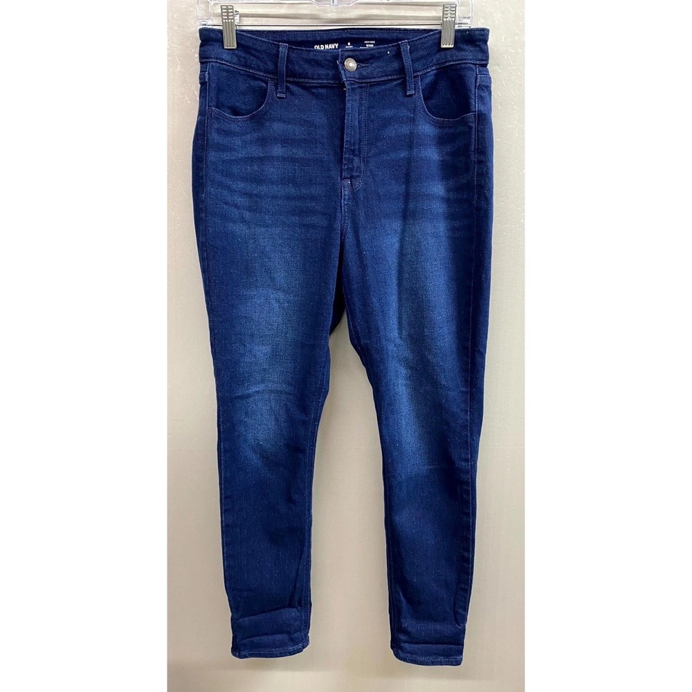 Old Navy Wow Super Skinny Jeans Womens 6 Short Blue Denim Cotton Comfy High Rise
